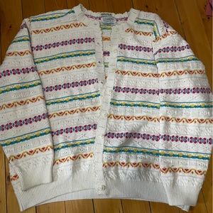 Liz MoOdy Sport Vintage Rainbow Knit Cardigan